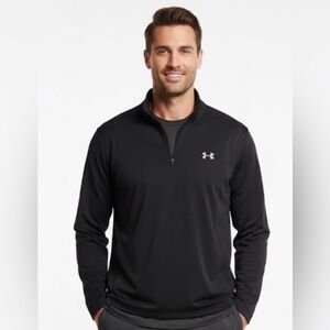 UNDER Armour Adult Medium AllSeasons Polyester Black 1/4 Zip Long Sleeve…